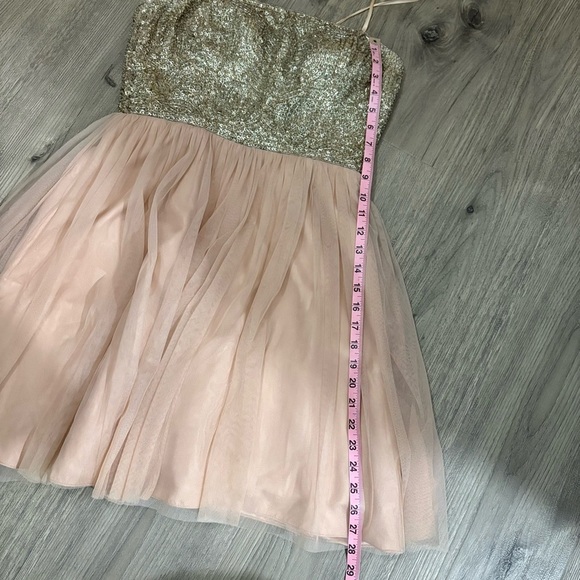 AIDAN MATTOX Sz 6 Blush Beaded Top Tulle Party Prom Pageant Dress Sparkle Short - Picture 11 of 16